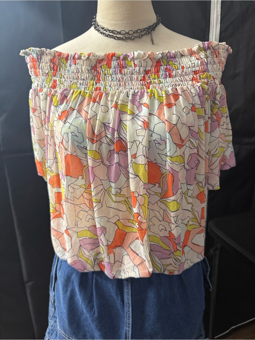Free People Multicolor Floral Smocked Blouse